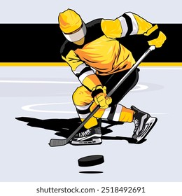 hockey player athlete sport design illustration vector art	