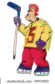 hockey player - cartoon
