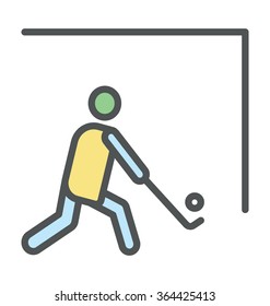 Hockey Player Colored Vector Icon