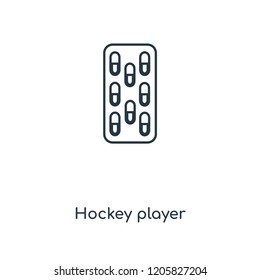 Hockey player concept line icon. Linear Hockey player concept outline symbol design. This simple element illustration can be used for web and mobile UI/UX.