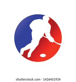 Hockey Player Dribbling Attack Forward Design