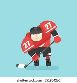 hockey player. flat character.