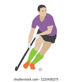 Hockey player flat vector 
