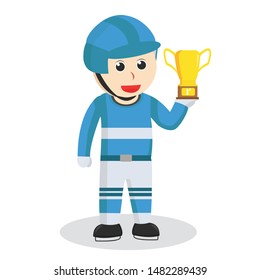 Hockey Player Got A Trophy illustration