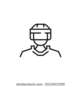 Hockey player with helmet icon. Simple hockey player icon for social media, app, and web design. Vector illustration