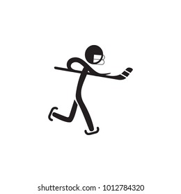 hockey player icon. Element of figures of sportsman icon. Premium quality graphic design icon. Signs, symbols collection icon for websites, web design, mobile app on white background