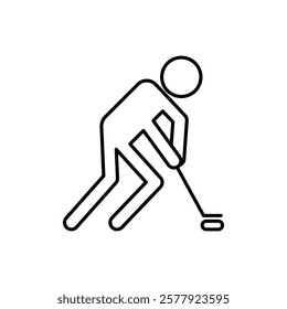 Hockey player icon Flat illustration sign