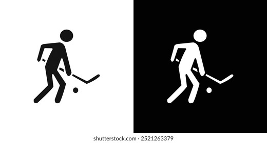 Hockey player icon Flat line illustration