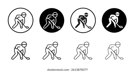 Hockey player icon Isolated flat vector in outline