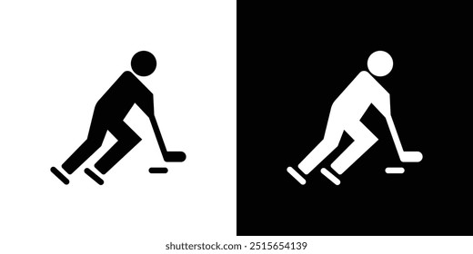 Hockey player icon logo set vector