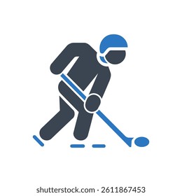 Hockey Player Icon On White Background