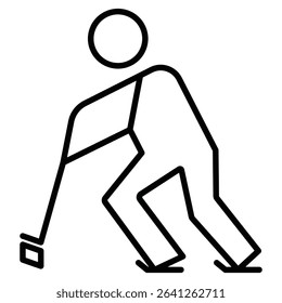 Hockey player icon simple flat icon vector symbol