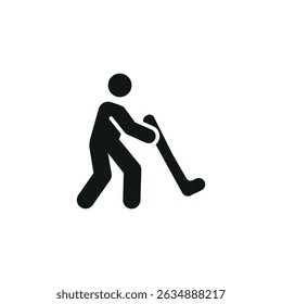Hockey player icon. Simple hockey player icon for social media, app and web design. Vector illustration.