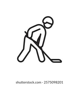 Hockey player icon Simple thin outline