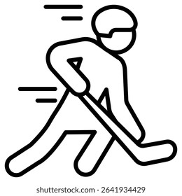 Hockey player icon Thin line vector design