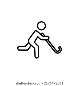 Hockey player icon vector outline logo sign