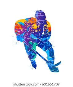 Hockey player illustration