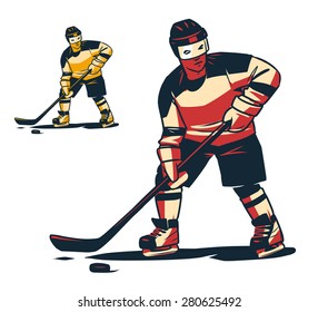 hockey player illustration isolated on white background