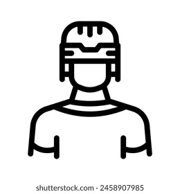 hockey player line icon illustration vector graphic. Simple element illustration vector graphic, suitable for app, websites, and presentations isolated on white background