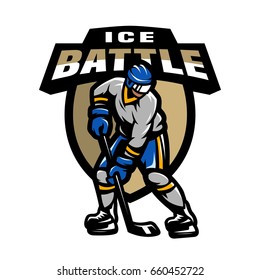 Hockey player, logo, emblem.