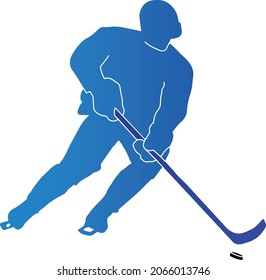 Hockey player logo isolated illustration