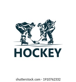 Hockey player logo template design