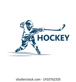 Hockey player logo template design