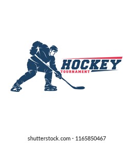 Hockey Player Logo Vector Silhouette