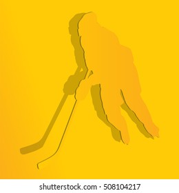 Hockey player man material design vector background