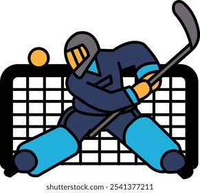 A hockey player is in the middle of a game holding a hockey stick