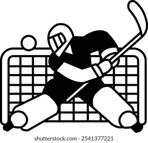 A hockey player is in the middle of a game holding a hockey stick