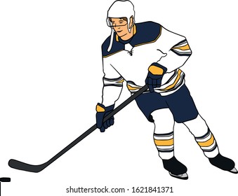 Hockey Player On Ice Vector Graphic