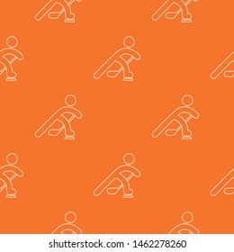 Hockey player pattern vector orange for any web design best