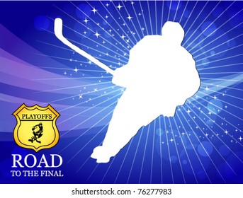 hockey player - playoff vector poster