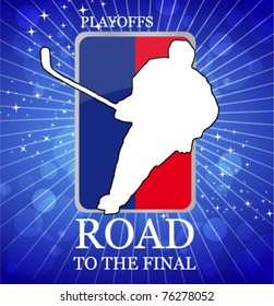 hockey player - playoff vector poster