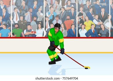 hockey player in a rink