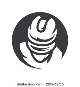 Hockey player sign simple silhouette Illustration.