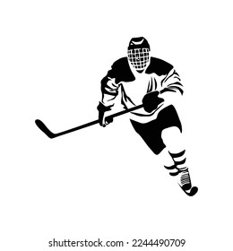 hockey player silhouette design. athlete sign and symbol.