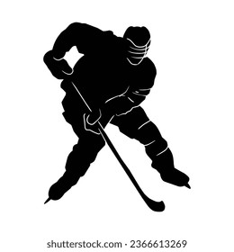 hockey player silhouette. silhouette of hockey player gestures, poses, expressions