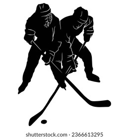 hockey player silhouette. silhouette of hockey player gestures, poses, expressions