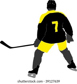 hockey player silhouette with racket