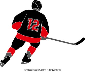 hockey player silhouette with racket