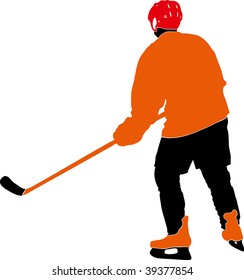 hockey player silhouette with racket