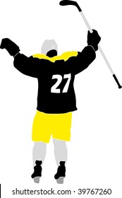 hockey player silhouette with racket