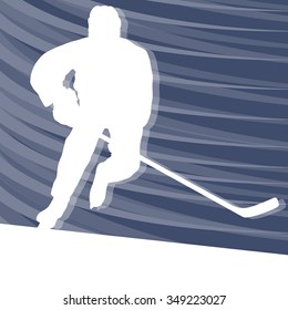 Hockey player silhouette vector background colorful concept made of transparent lines