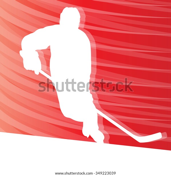 Hockey Player Silhouette Vector Background Colorful Stock Vector ...