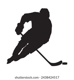 Hockeyspieler Silhouette, Vektor-Illustration