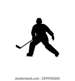 Hockey Player Silhouettes Ice Sports Vector Clip art Icons made by adobe illustrator
