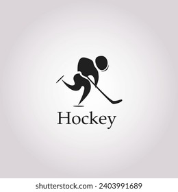 Hockey player skating, isolated vector, icon. Ice hockey team sport