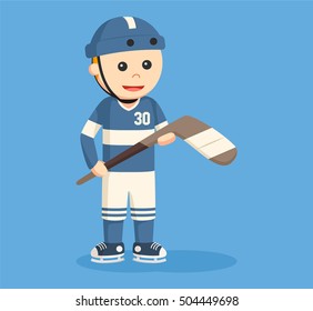 hockey player standing vector illustration design